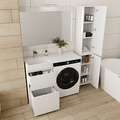 Style Line Мебель для ванной Даллас 110 Люкс L, белая PLUS	 – фотография-4